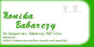 monika babarczy business card